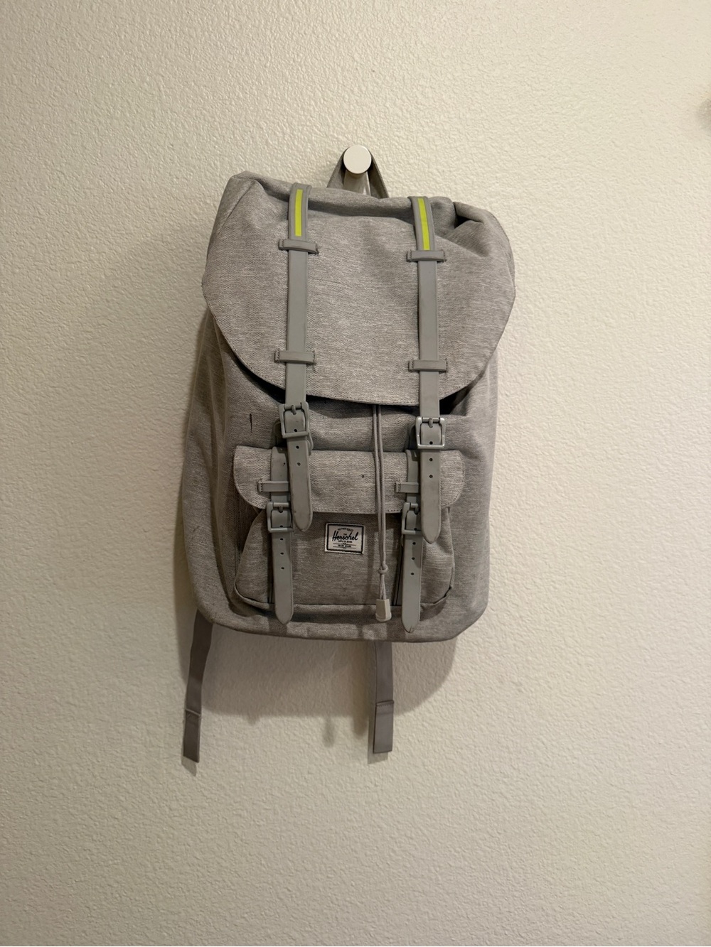 Herschel Supply Company Gray Backpack with Neon Yellow Accents